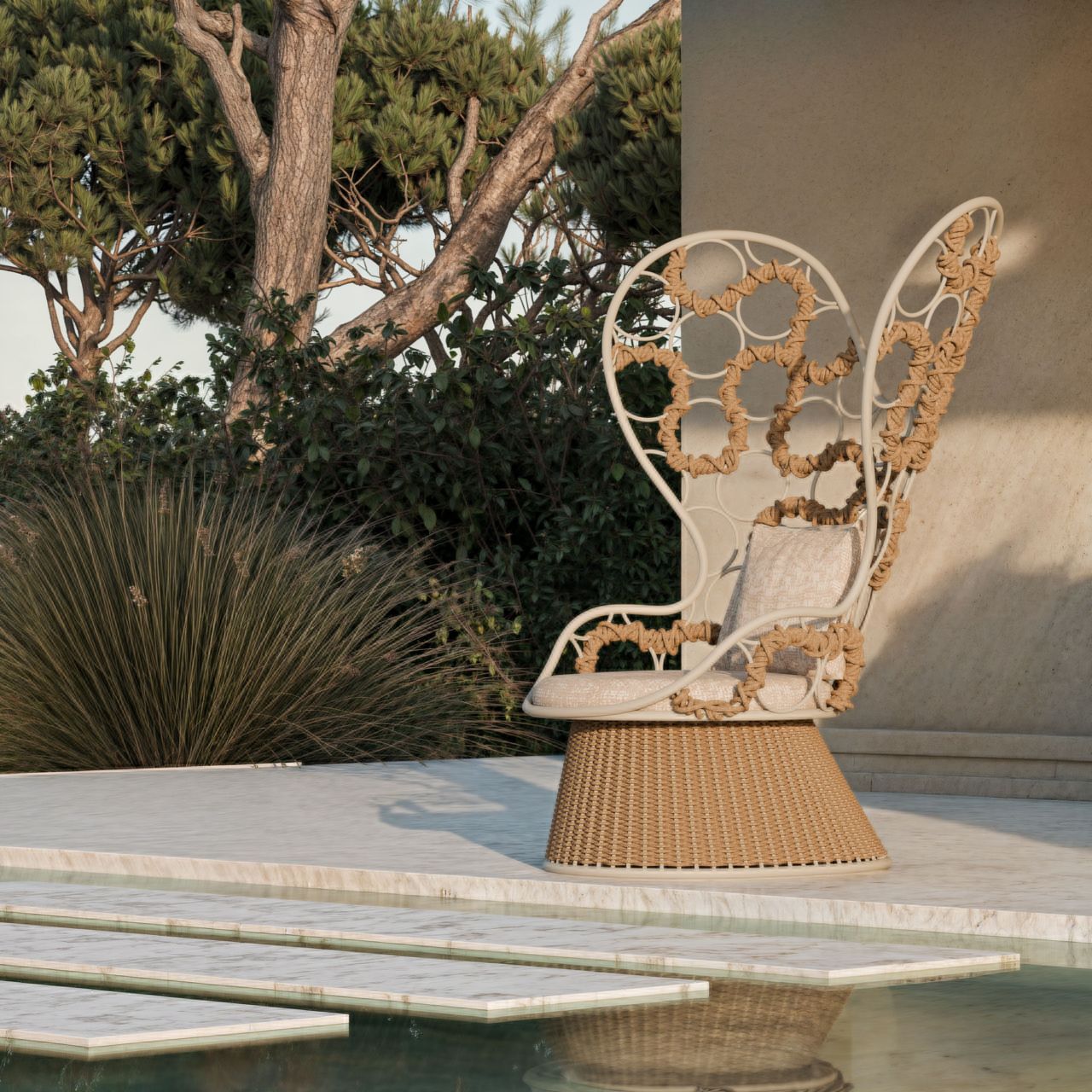 Opus Armchair Features a High-Back That Looks Like Butterfly Wings