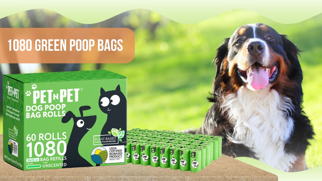 Pet N Pet 1080 Counts Green Poop Bags for Dogs