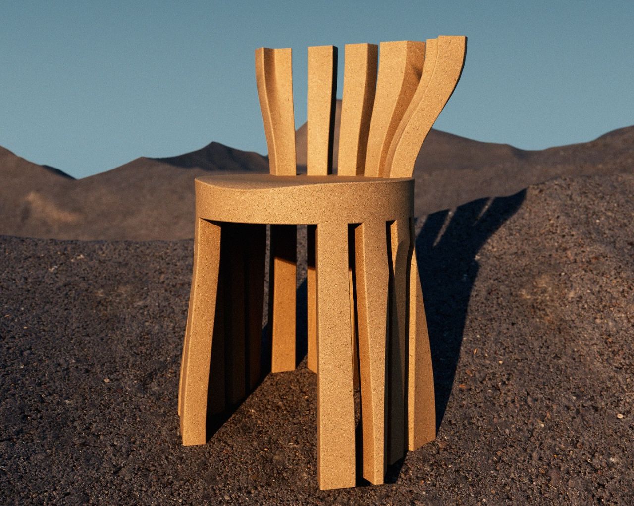 Roc H Biel Dust Order Sculptural Furniture Collection Made from Upcycled Beech Wood Dust