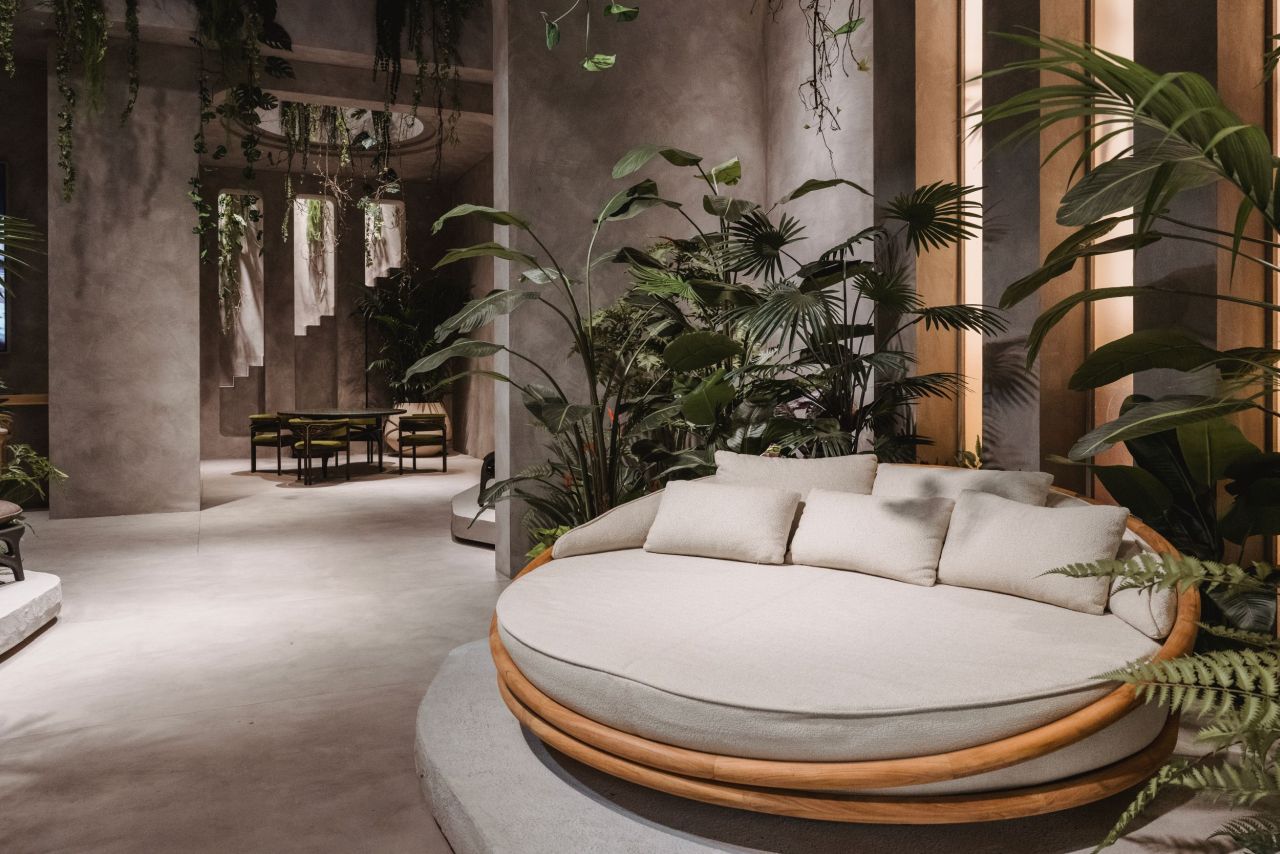 Solis Outdoor Daybed from Morpho collection by Tomorrowland and Ethnicraft for ICFF 2025