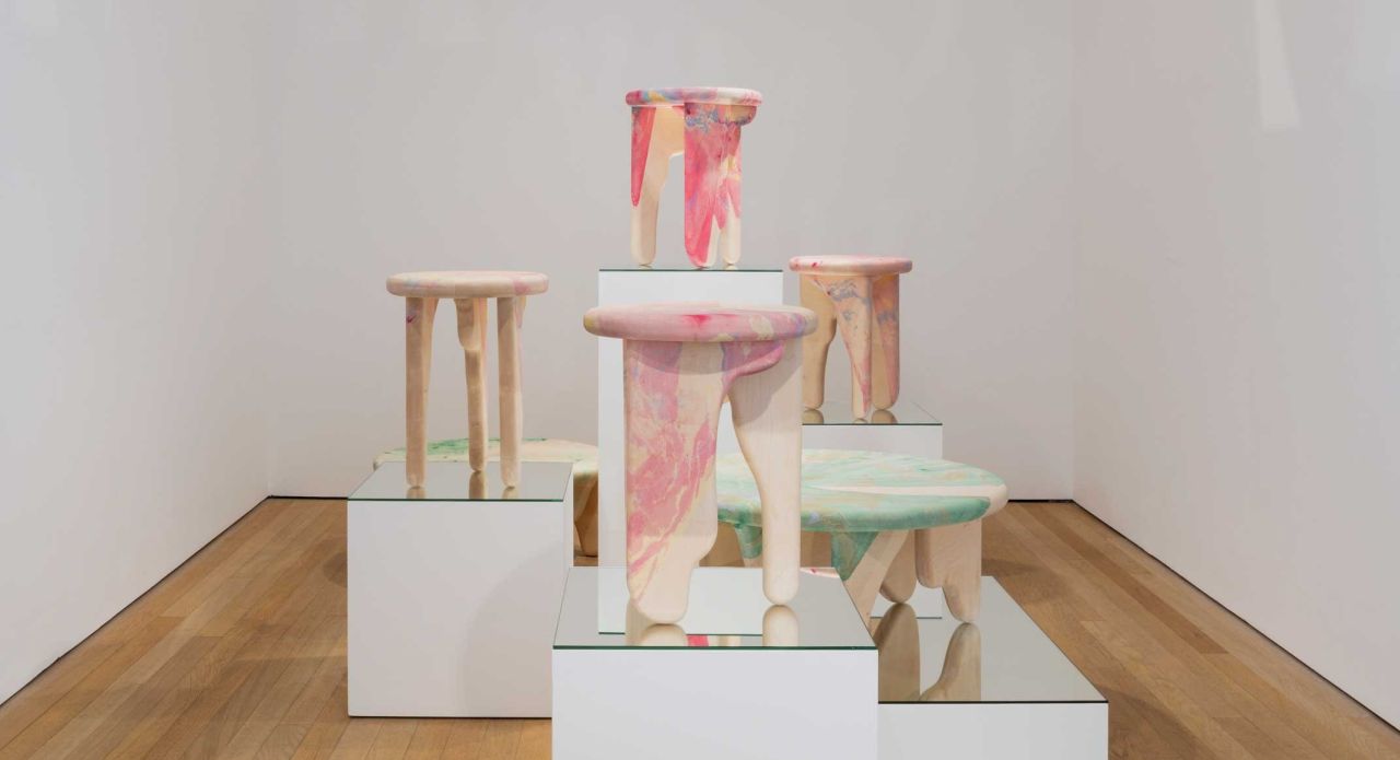 Tides Collection of Marbled Sycamore Tables- 4