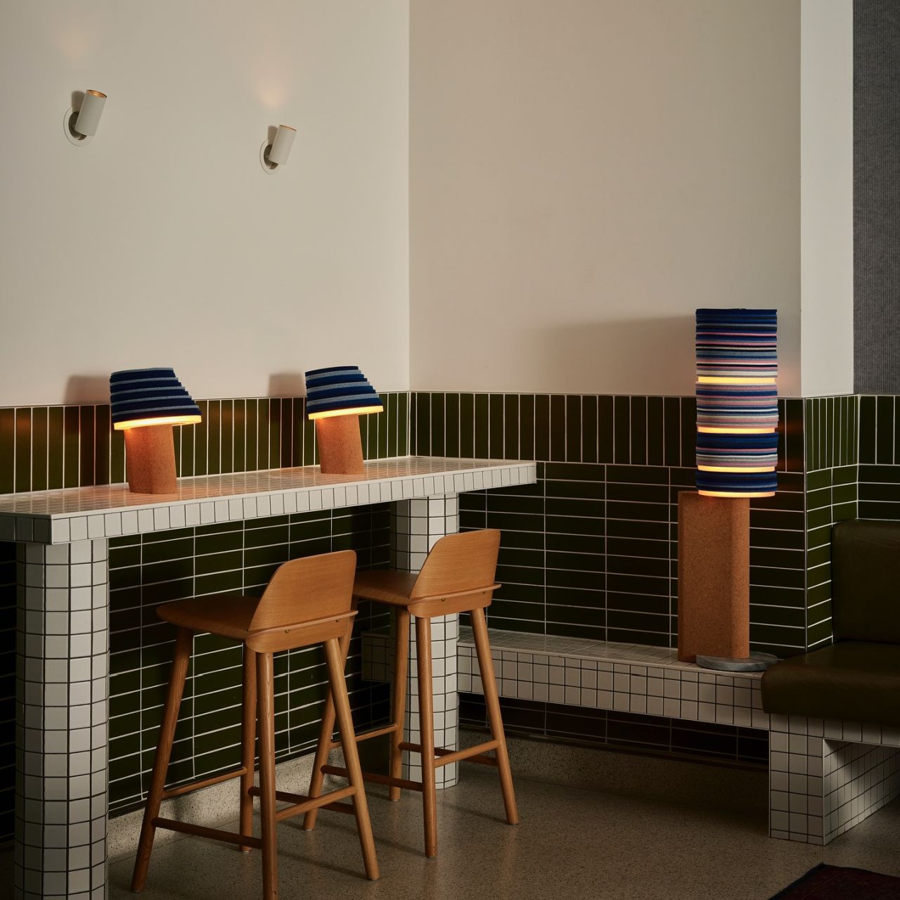 Tilt + Shift Cork and Felt Lighting Collection by Rockwell Group for Stackabl