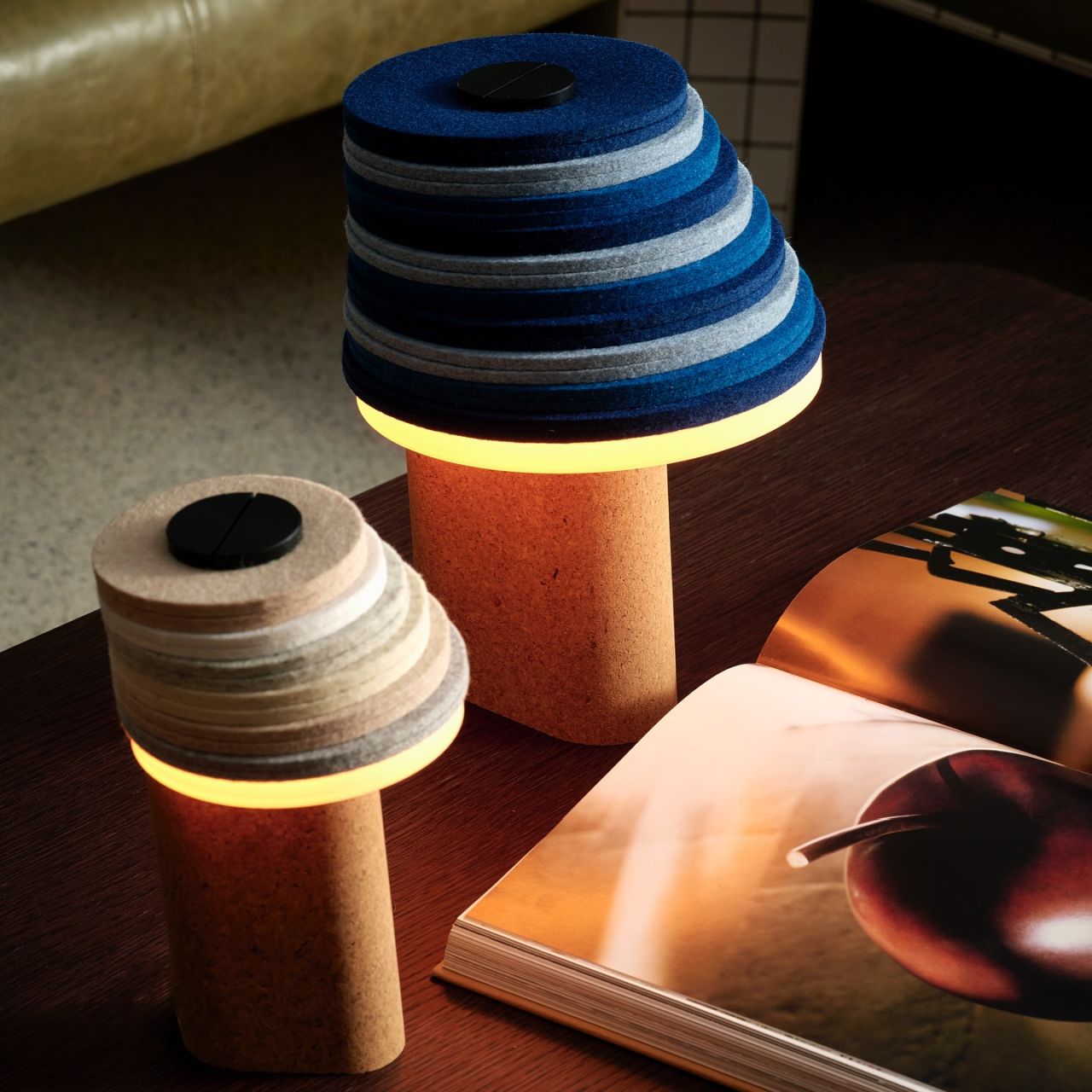 Tilt + Shift Cork and Felt Lighting Collection by Rockwell Group for Stackabl