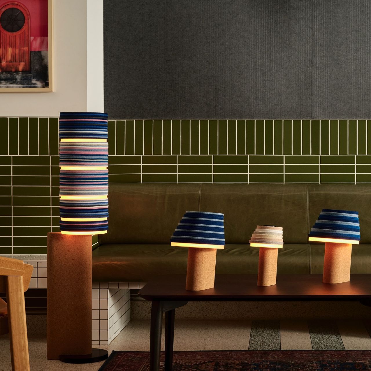 Tilt + Shift Cork and Felt Lighting Collection by Rockwell Group for Stackabl