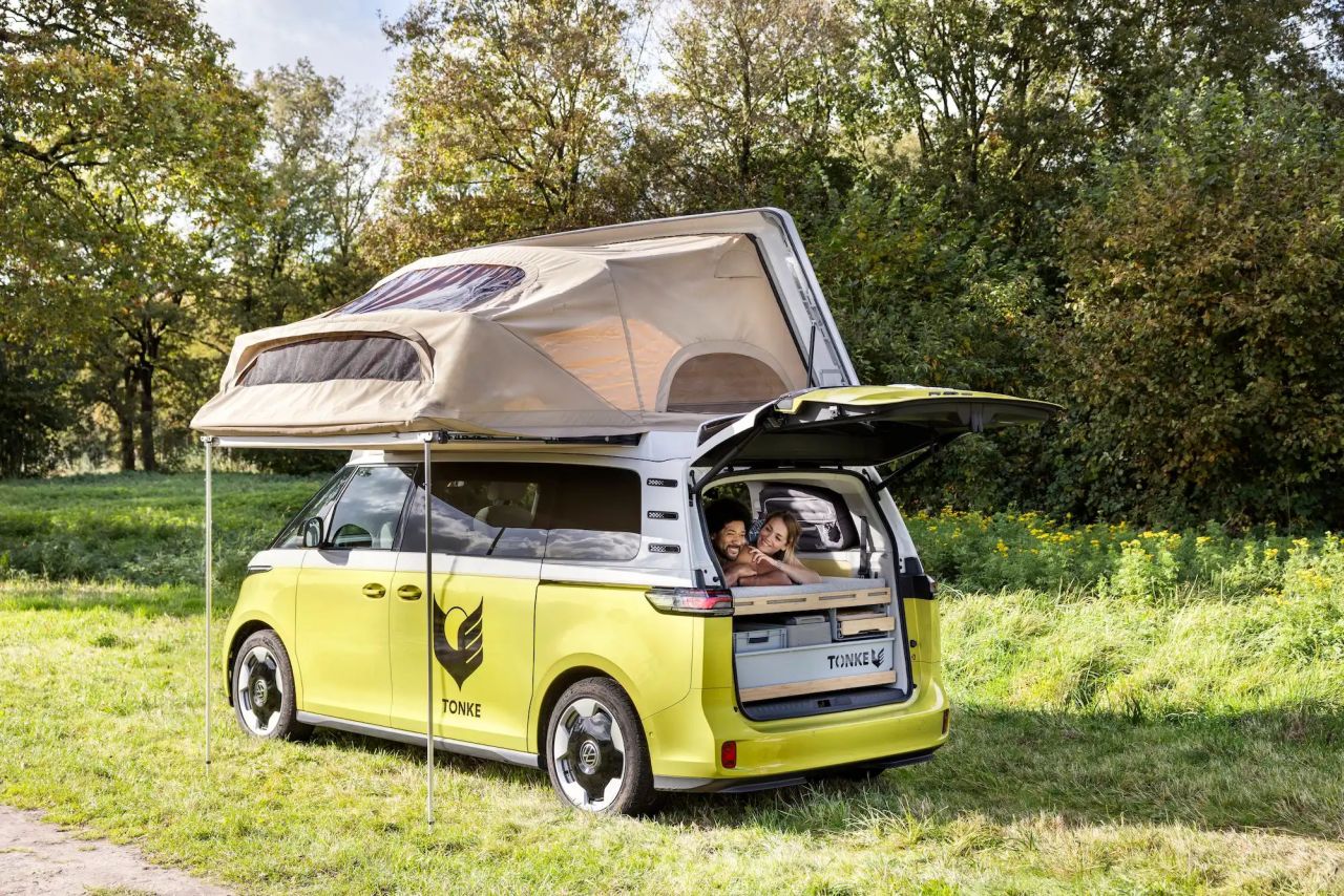 Tonke Volkswagen ID. Buzz Trail Camper Van With Pop-Up Sleeper Roof Design