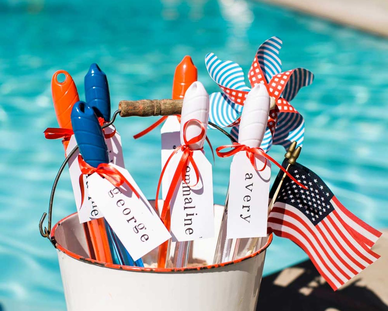4th of July Pool Party Ideas - Bucket of party tricks