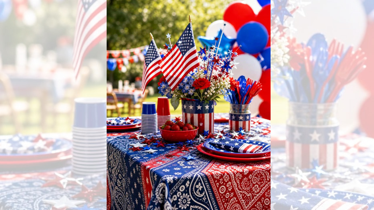 Patriotic Bandana Tablecloth