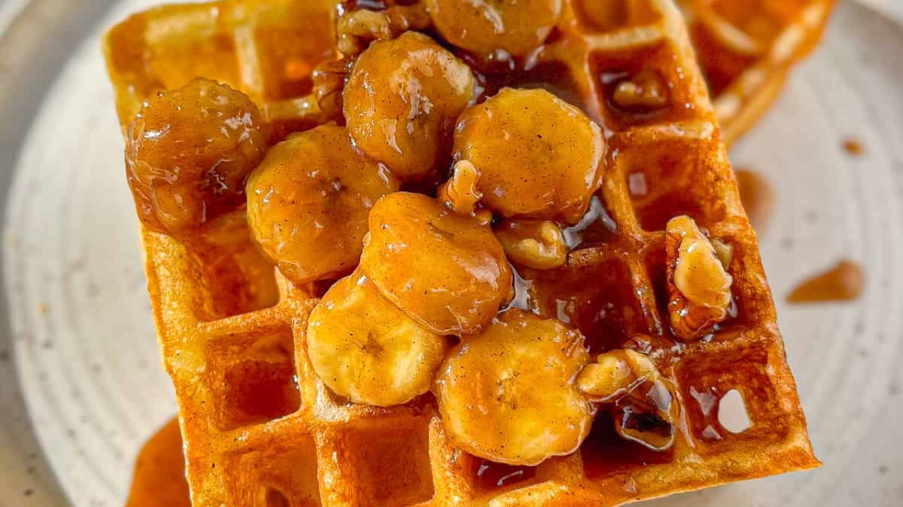 Bananas Foster Waffles
