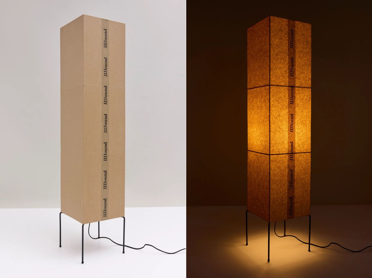 Cardboard Lamps by Gyuhan Lee for JJJJound