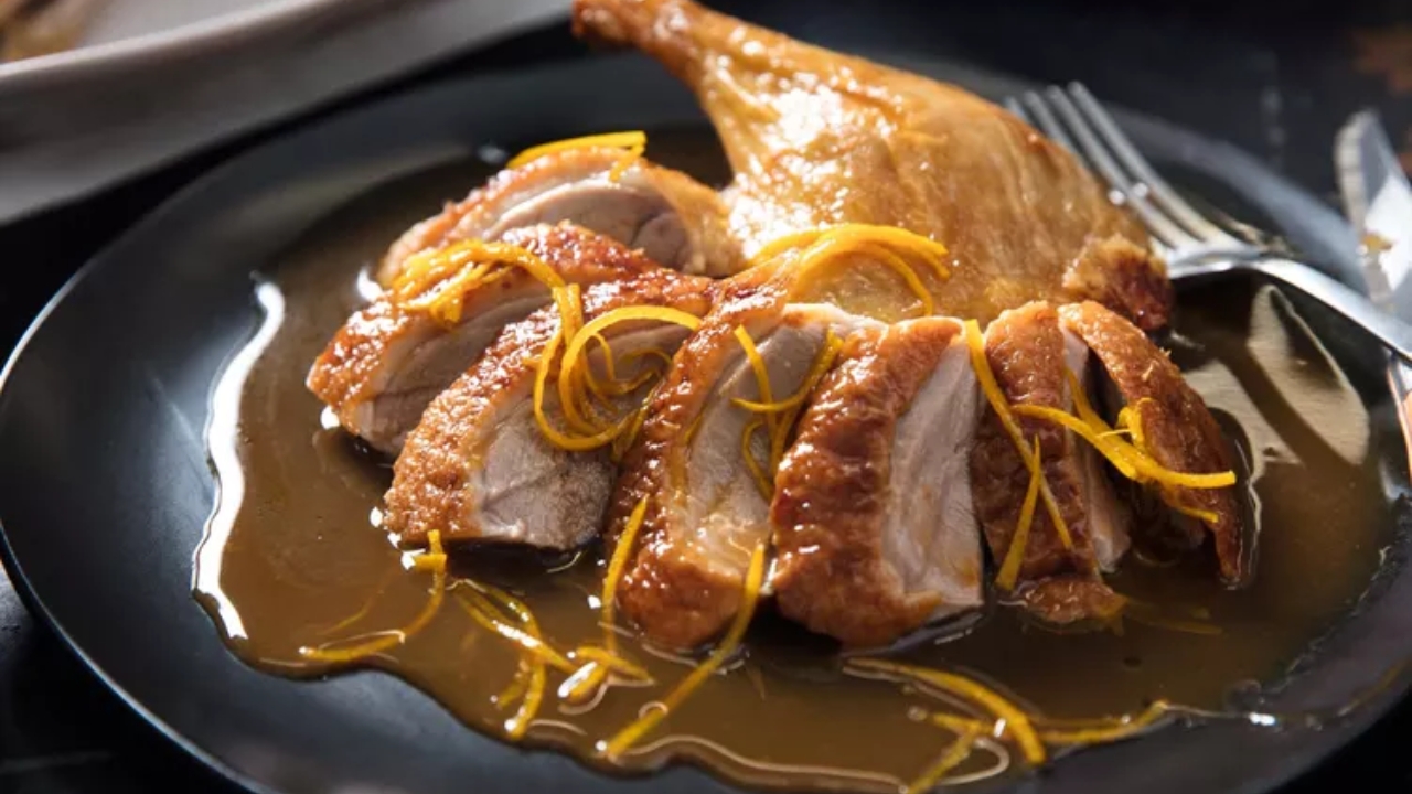 Crispy Roast Duck With Orange Sauce