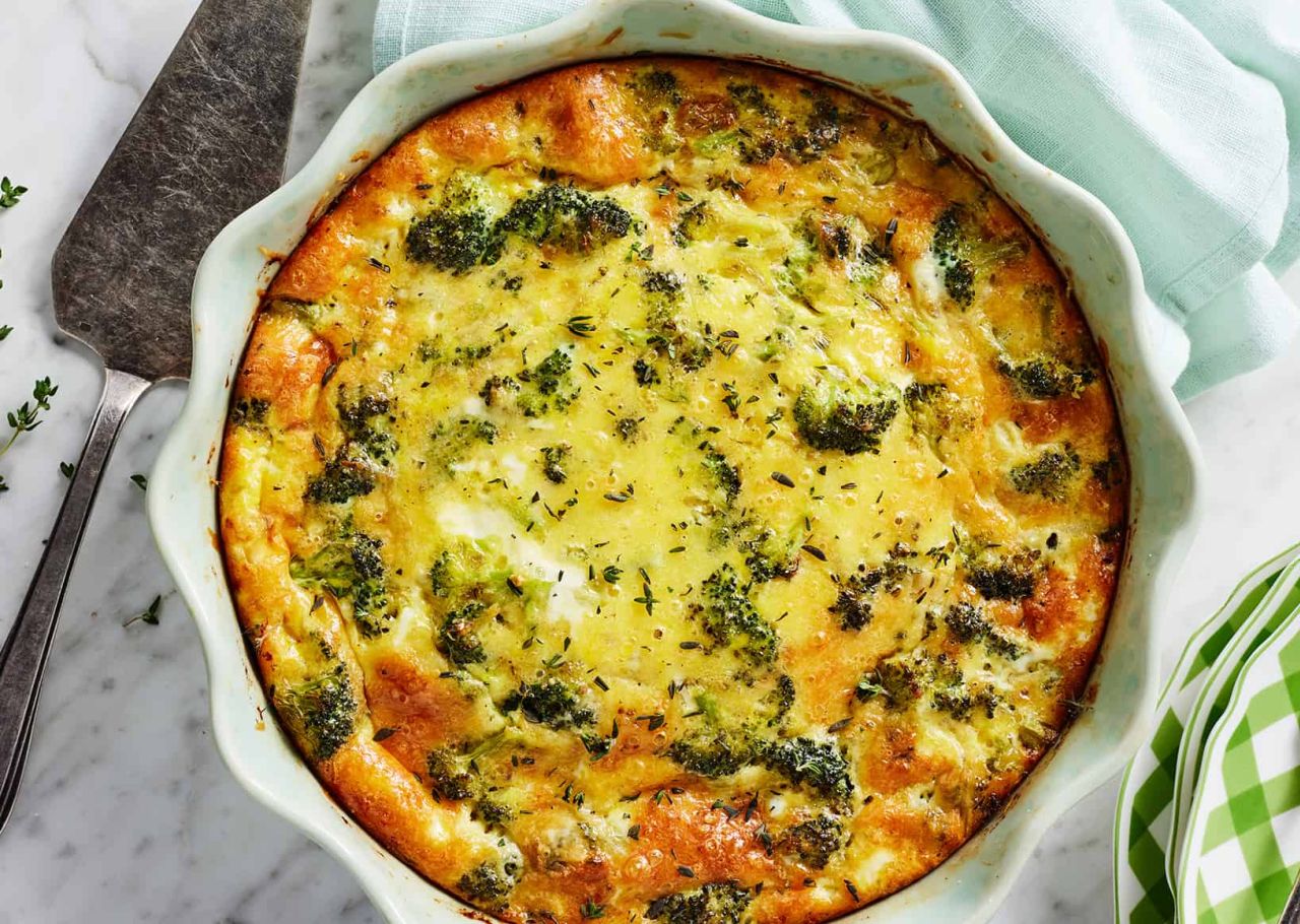 Crustless Broccoli and Cheese Quiche