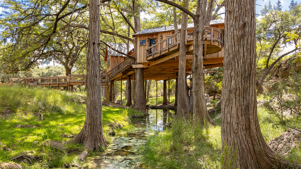 Cypress Mansion Biggest Built Yet by Nelson Treehouse in Texas Hill Country
