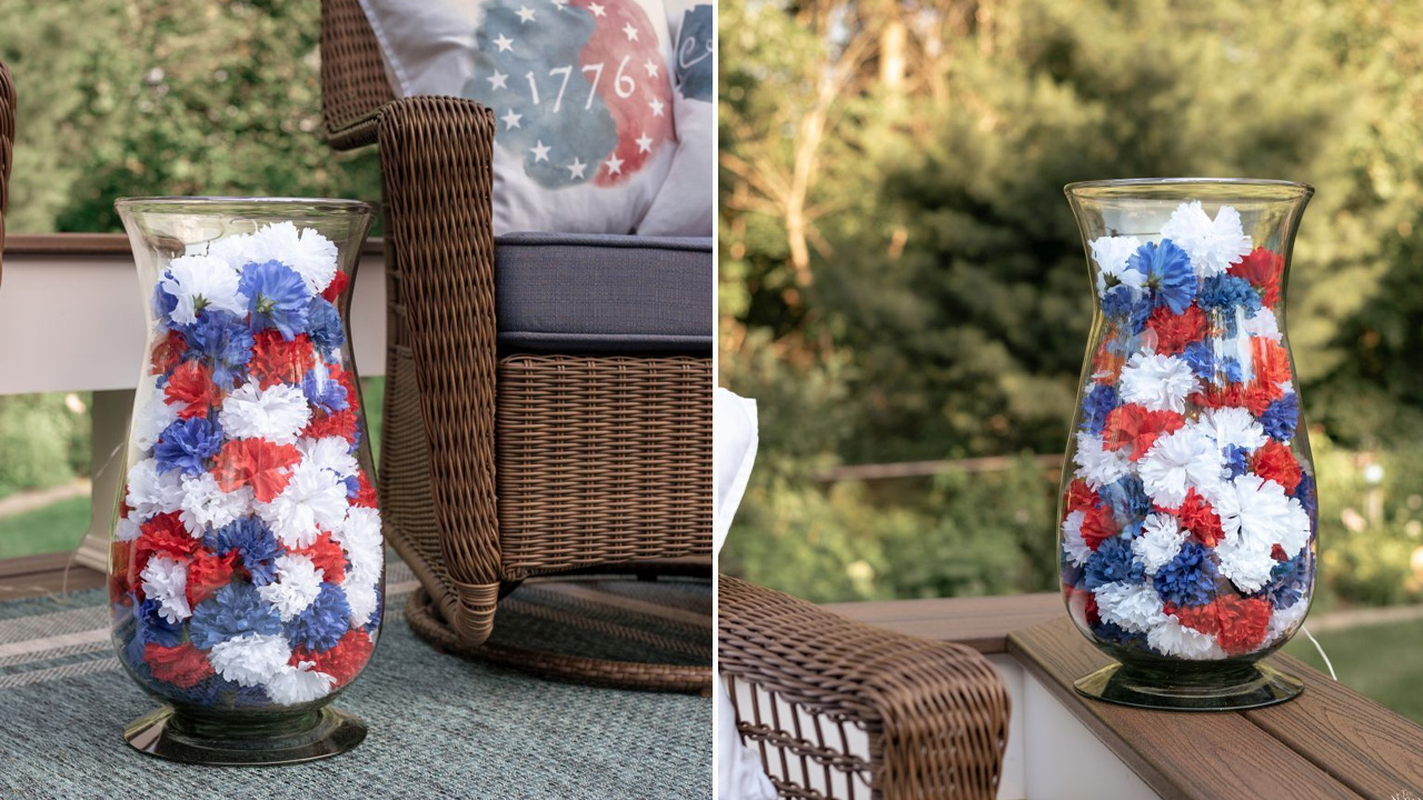 4th of July Flower Vase Luminaire