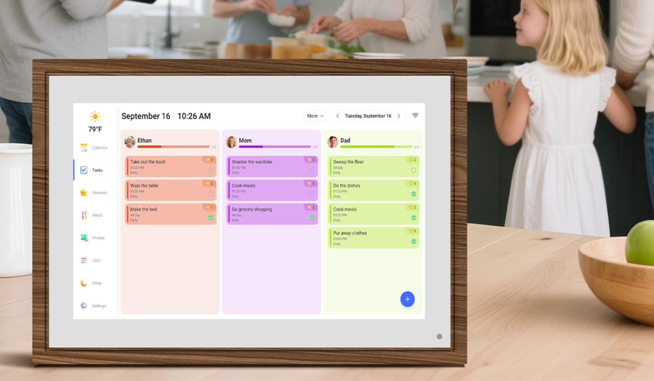 Digital Calendar Chore Chart with Touchscreen