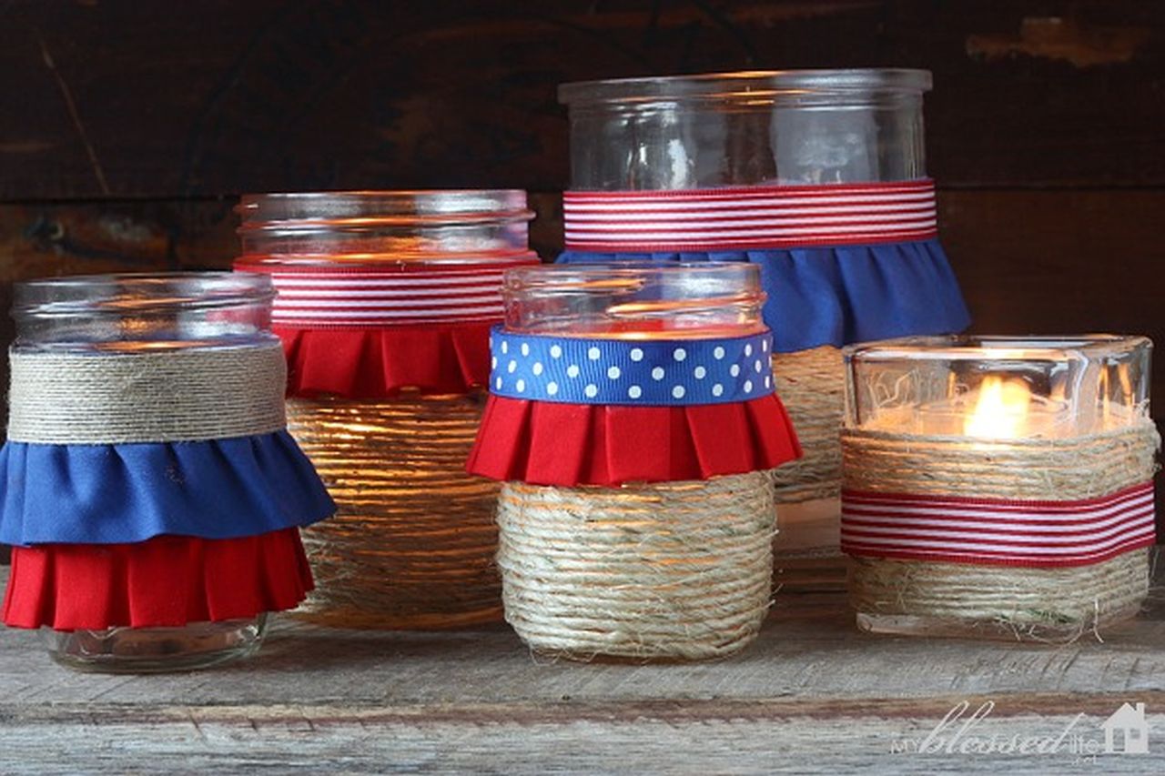 Easy DIY Patriotic Luminaries