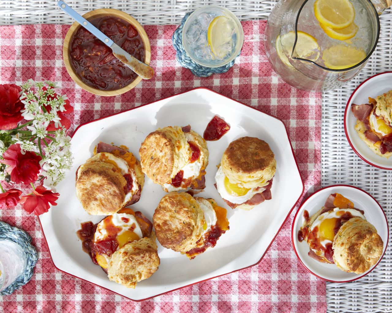 Father’s Day Breakfast Ideas - Egg & Biscuit Sandwich With Tomato Jam