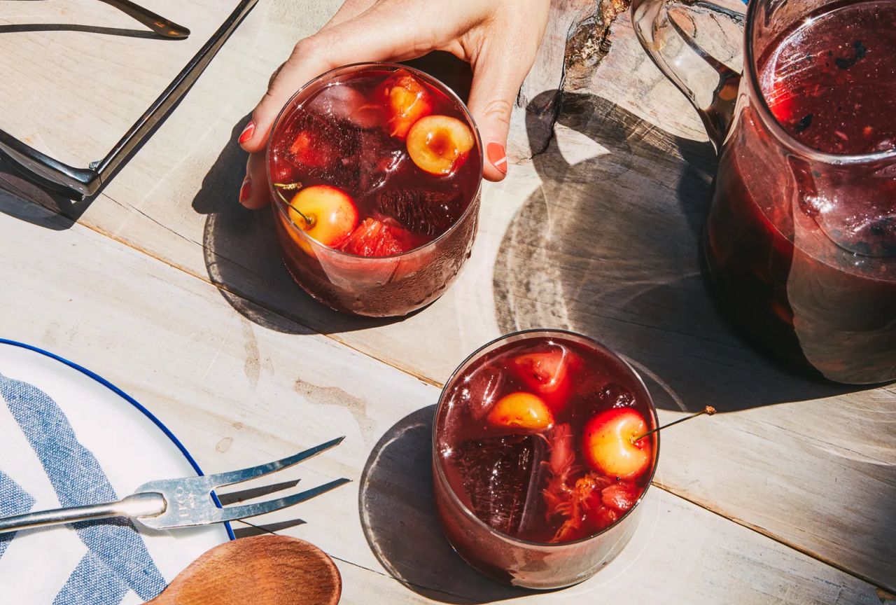 Father's Day Cocktail Ideas- Grilled Stone Fruit Sangria