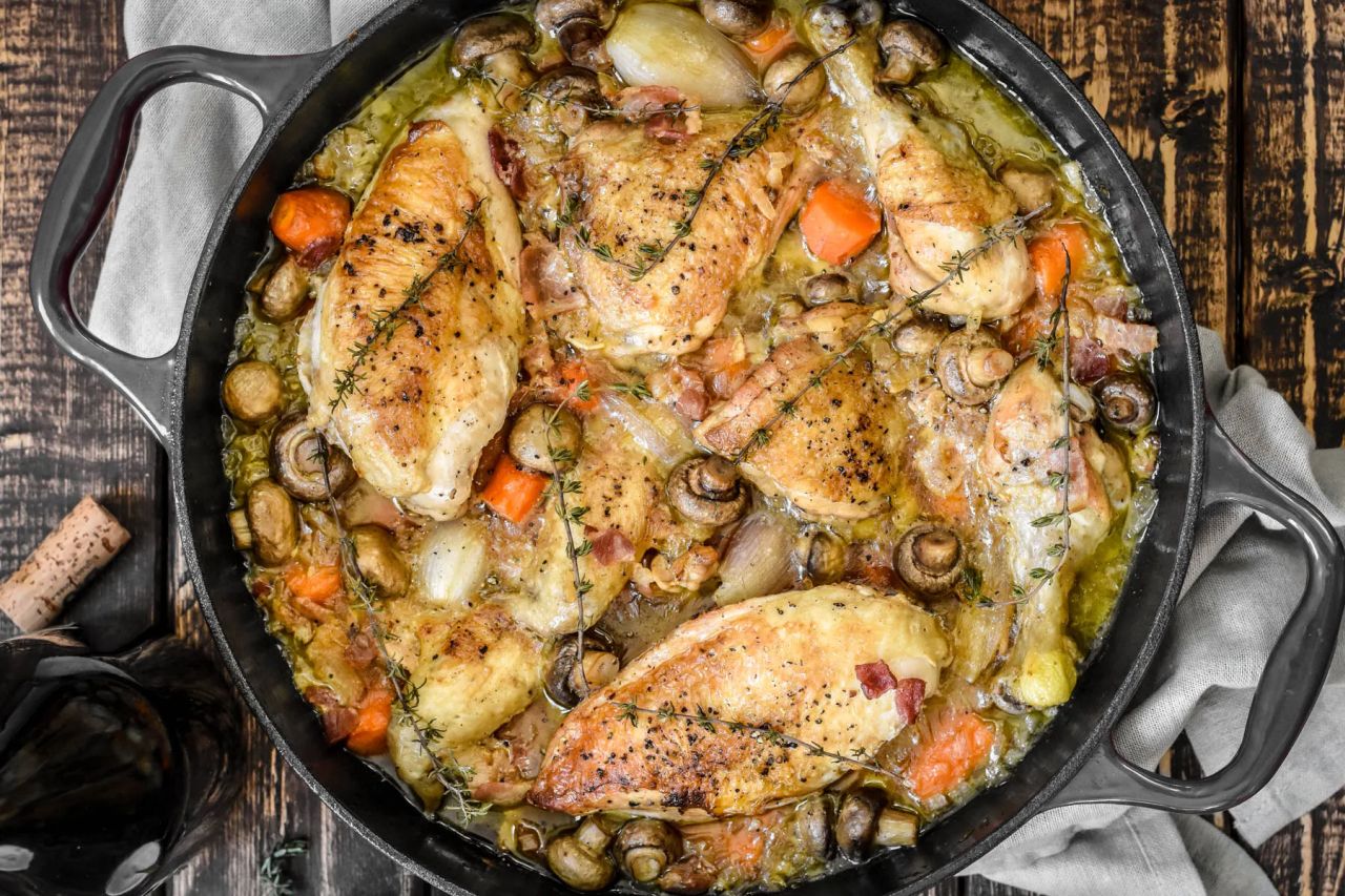 Father’s Day Dinner Meat Mains - Coq au Vin Blanc