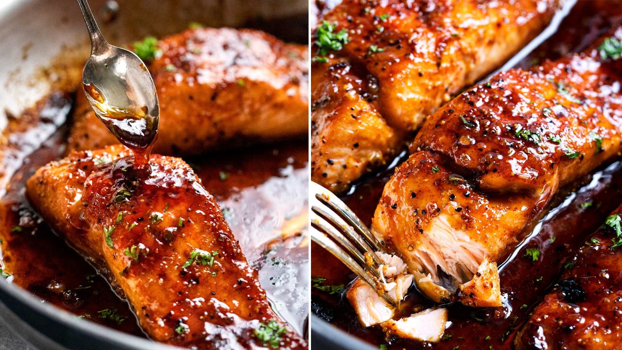Father’s Day Dinner Meat Mains - Honey Garlic Glazed Salmon