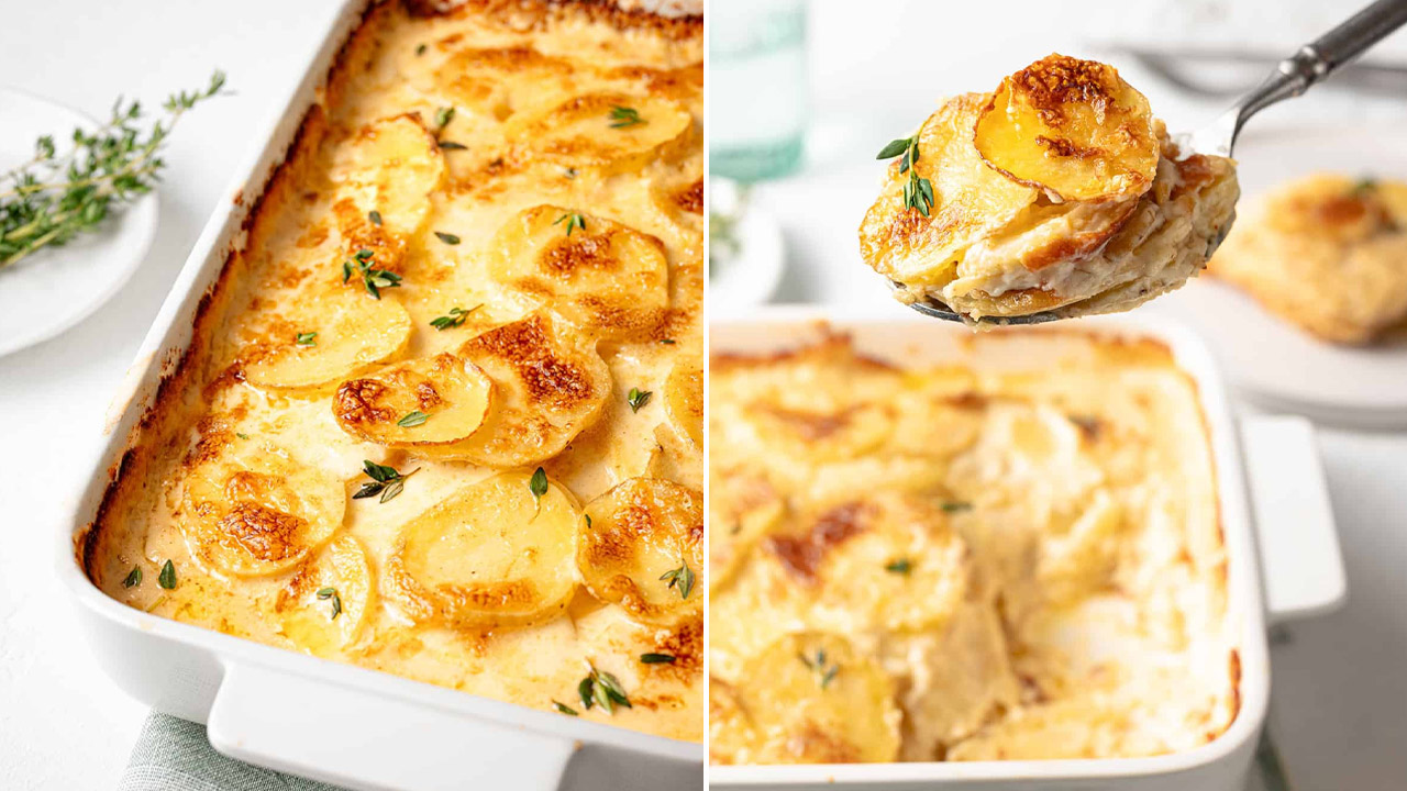 Father's Day Lunch Ideas- Easy Cheesy Scalloped Potatoes
