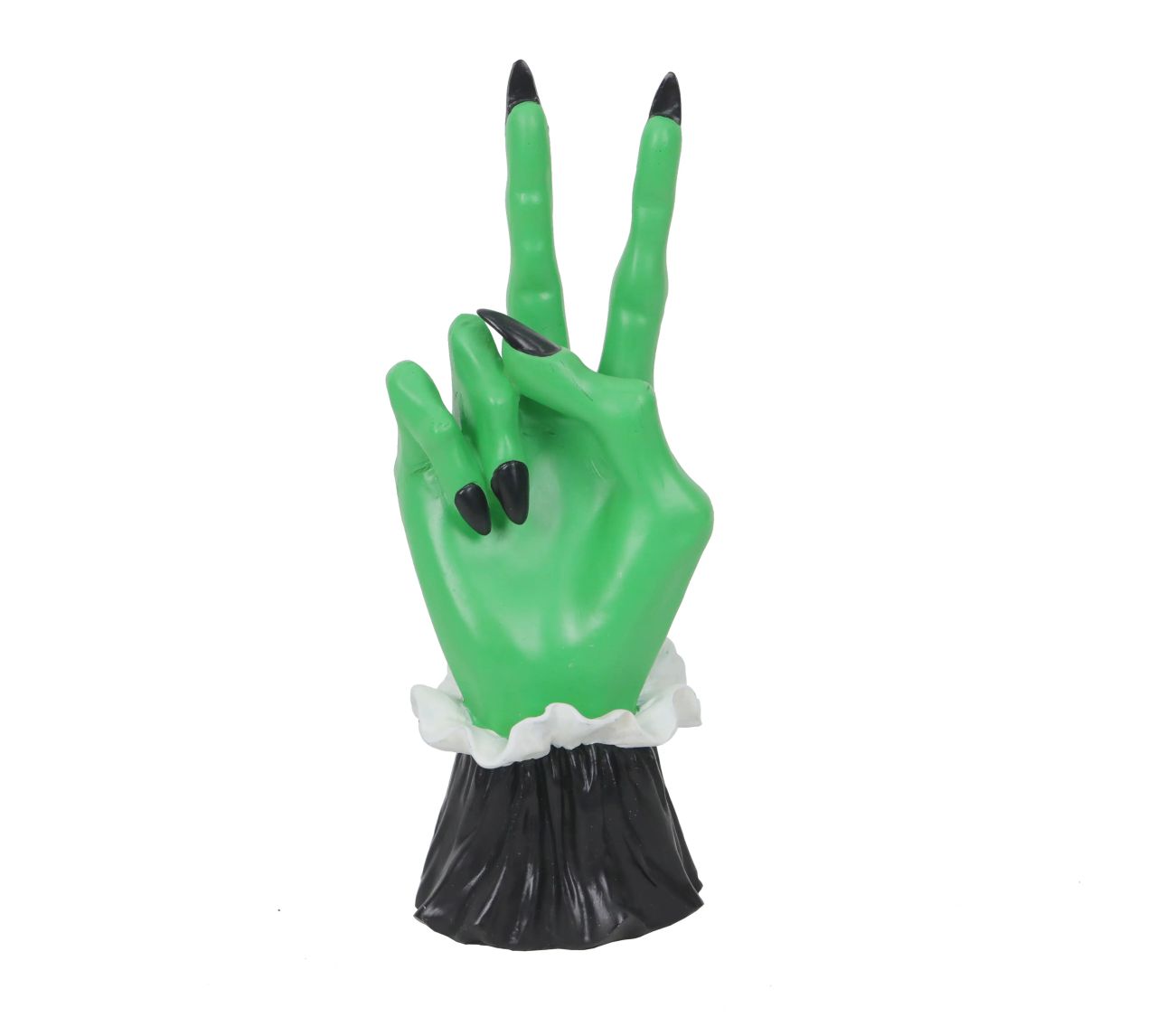 Green peace sign witch hand tabletop décor
