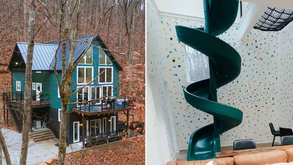Greenhouse Cabin with indoor slide