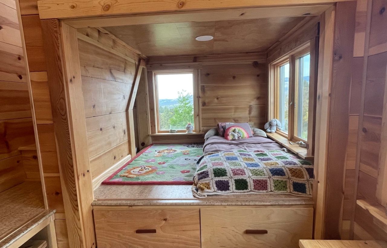 Ground Floor Bedroom of 35ft Tiny House