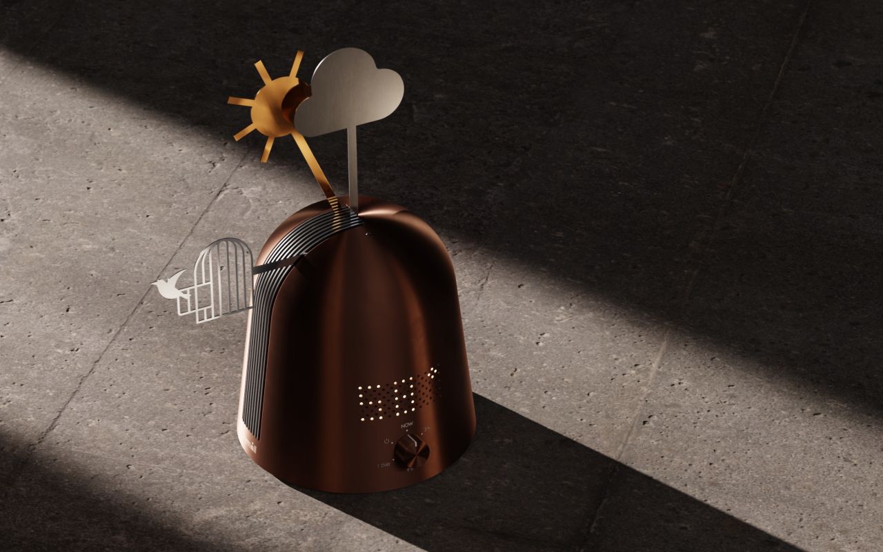 Gustav Rosén and KLONG Mechanical Weather Station With Arms and Symbols