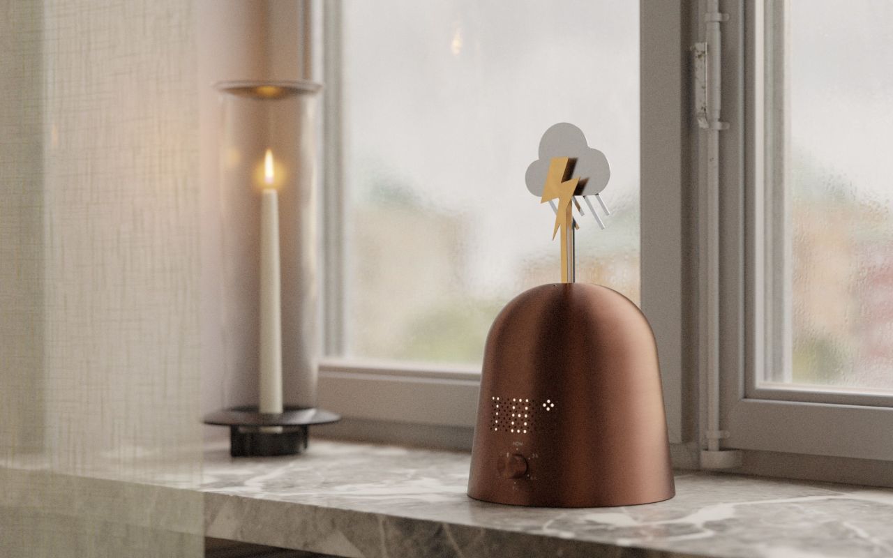 Gustav Rosén and KLONG Mechanical Weather Station With Arms and Symbols