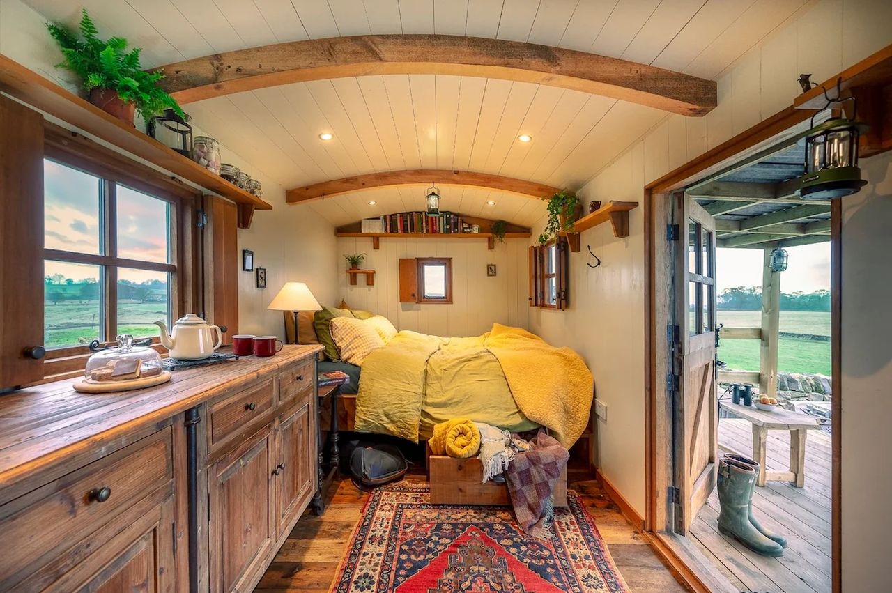 Interior of Shearers Quarters Cabin in Belsay, United Kingdom- 1