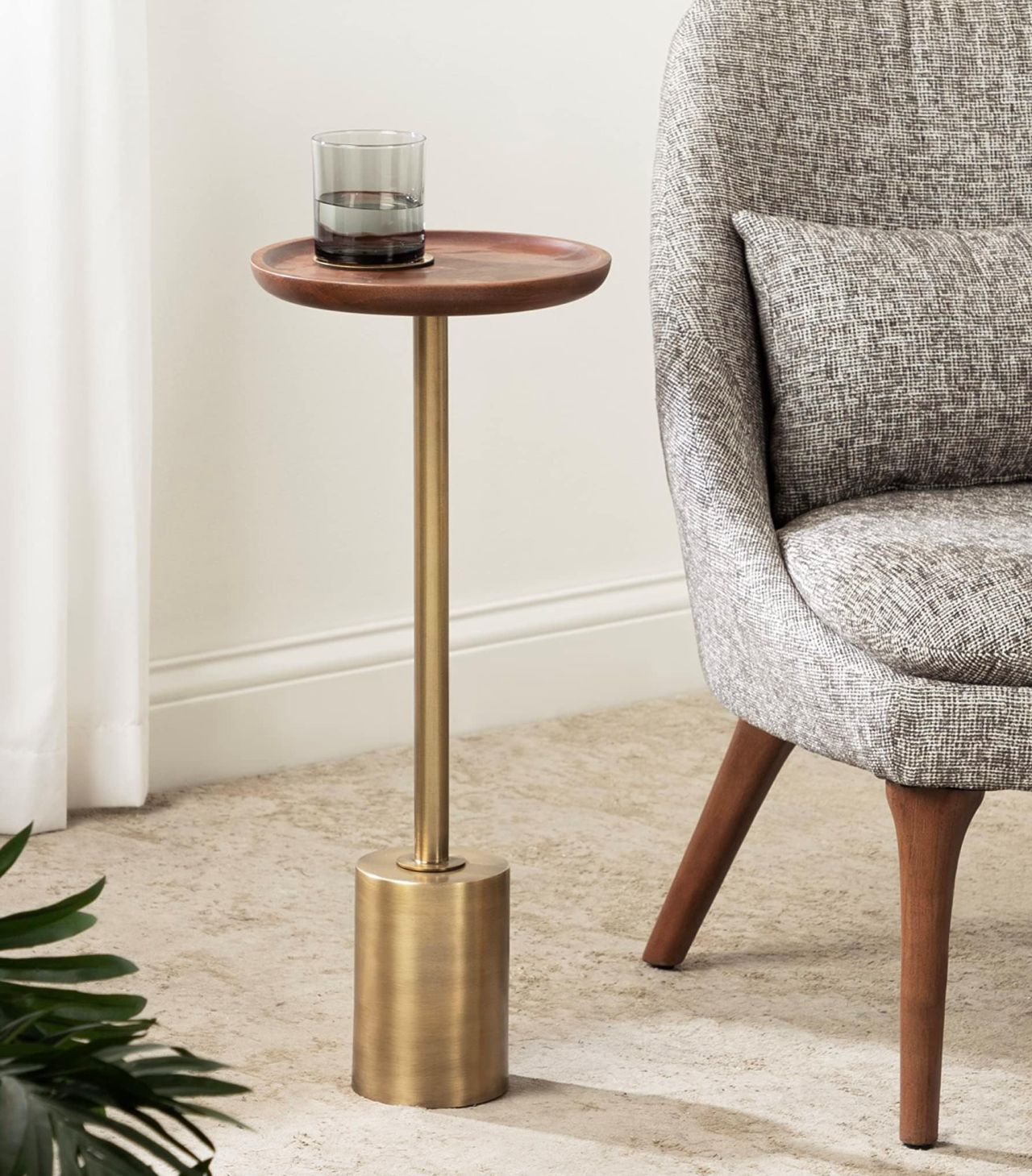 Kate and Laurel Xyler Round Wood and Metal Drink Table