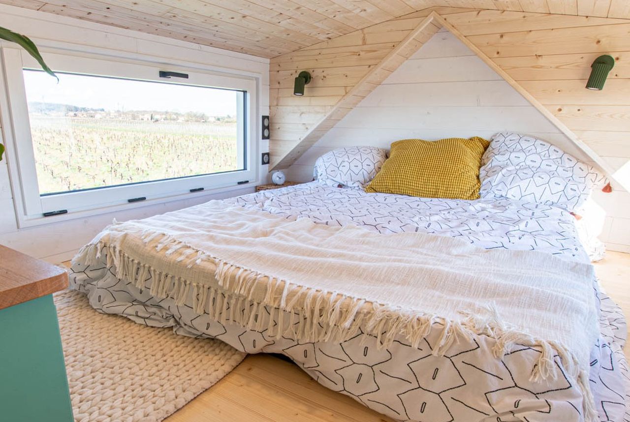 Loft Bedroom of Eden Tiny House- Baluchon