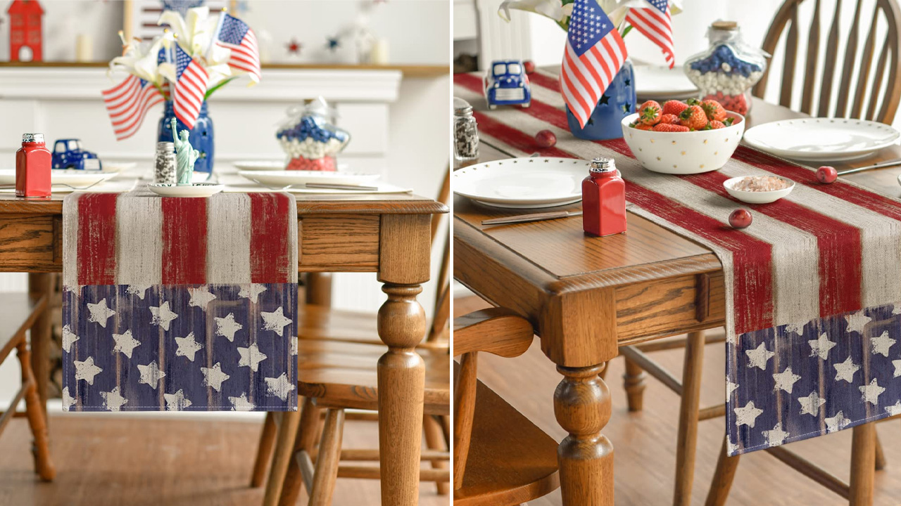 American Flag Stars and Stripes Table Runner