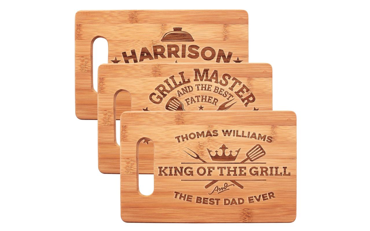 Personalized Dad Cutting Board Grill Master Series