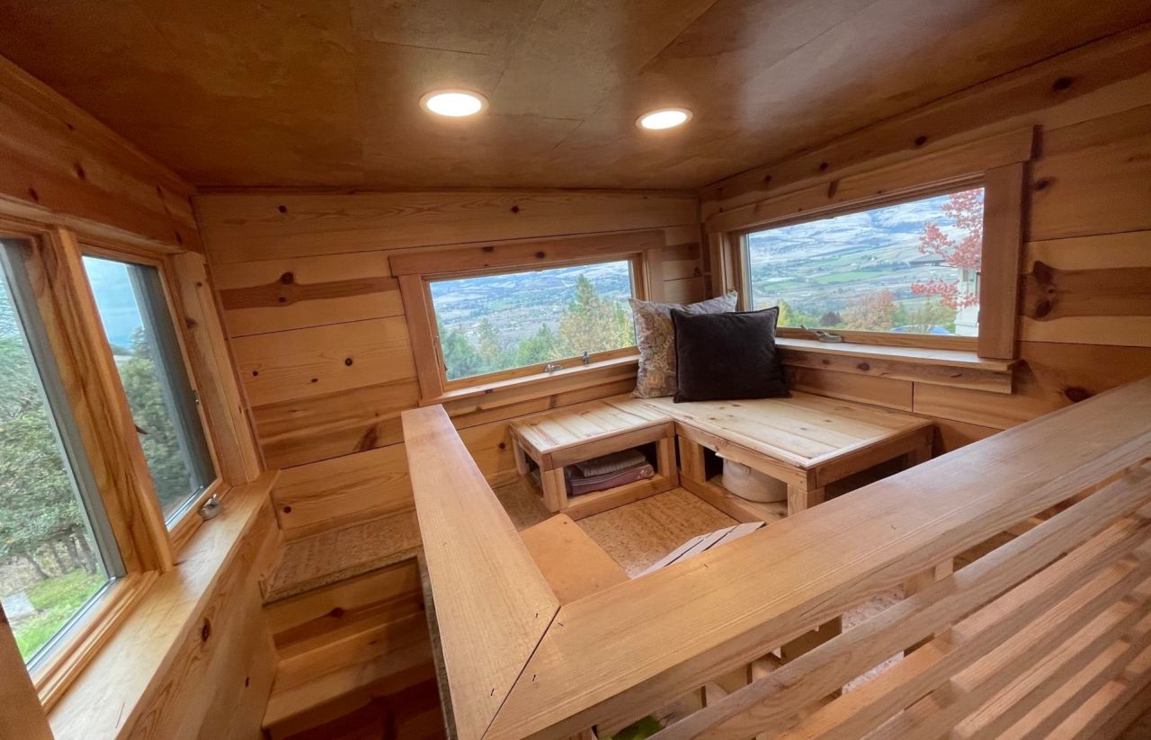 Reverse Loft Lounge Area of 35ft Tiny House