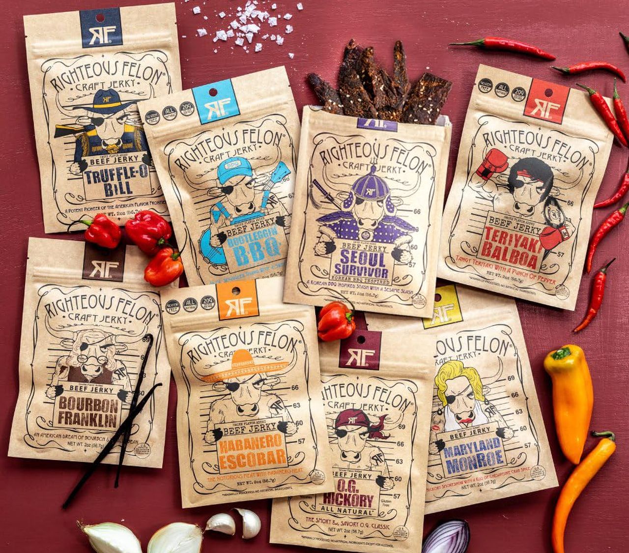 Righteous Felon Beef Jerky Variety Pack