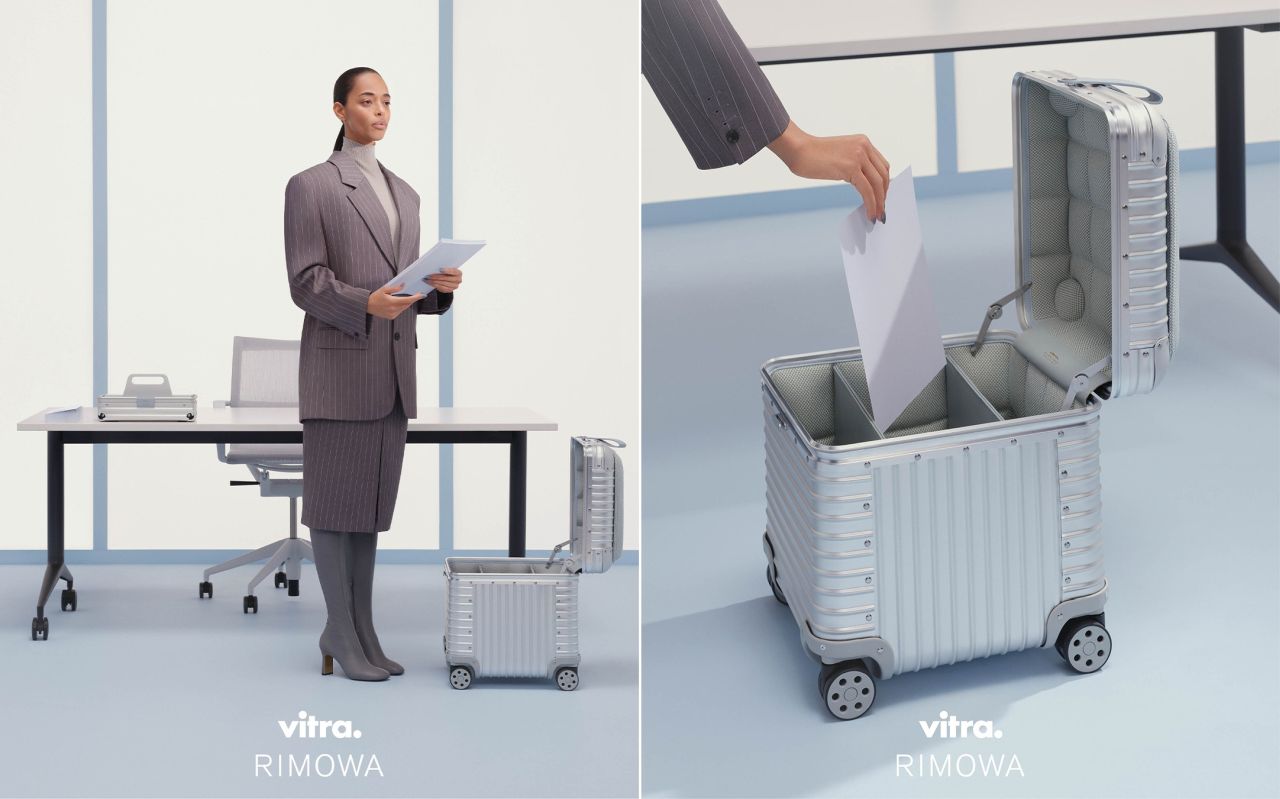 Rimowa and Vitra Aluminum Stool With Storage