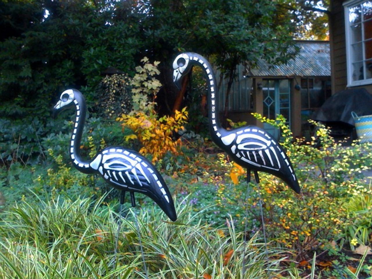 Skeleton Flamingoes- Summerween Decor Ideas