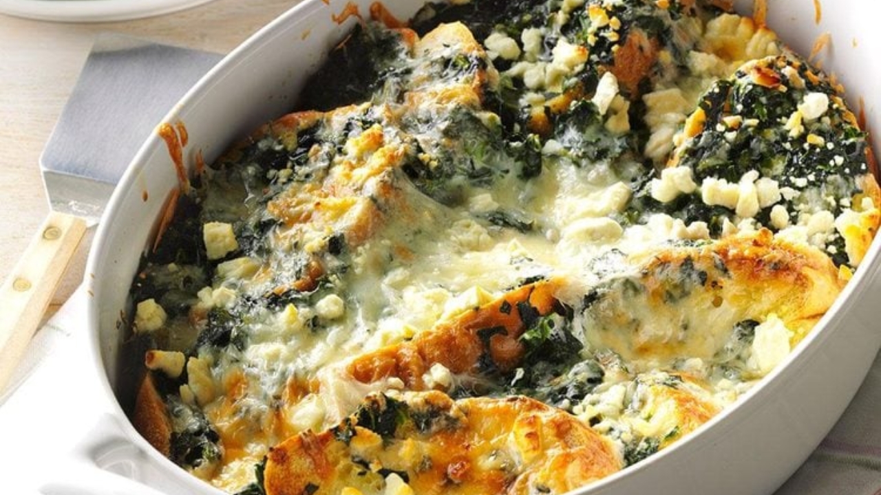 Spinach and Feta Breakfast Strata