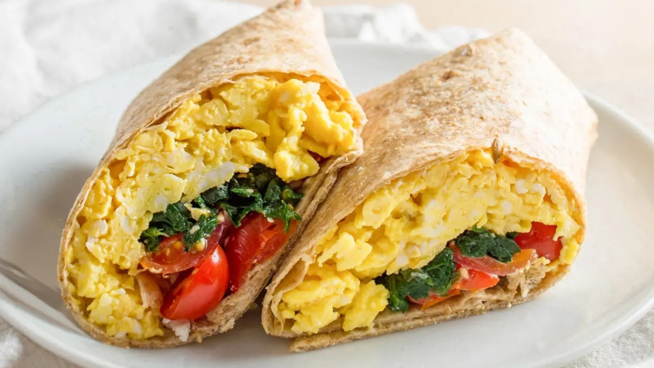 Spinach and Feta Breakfast Wrap