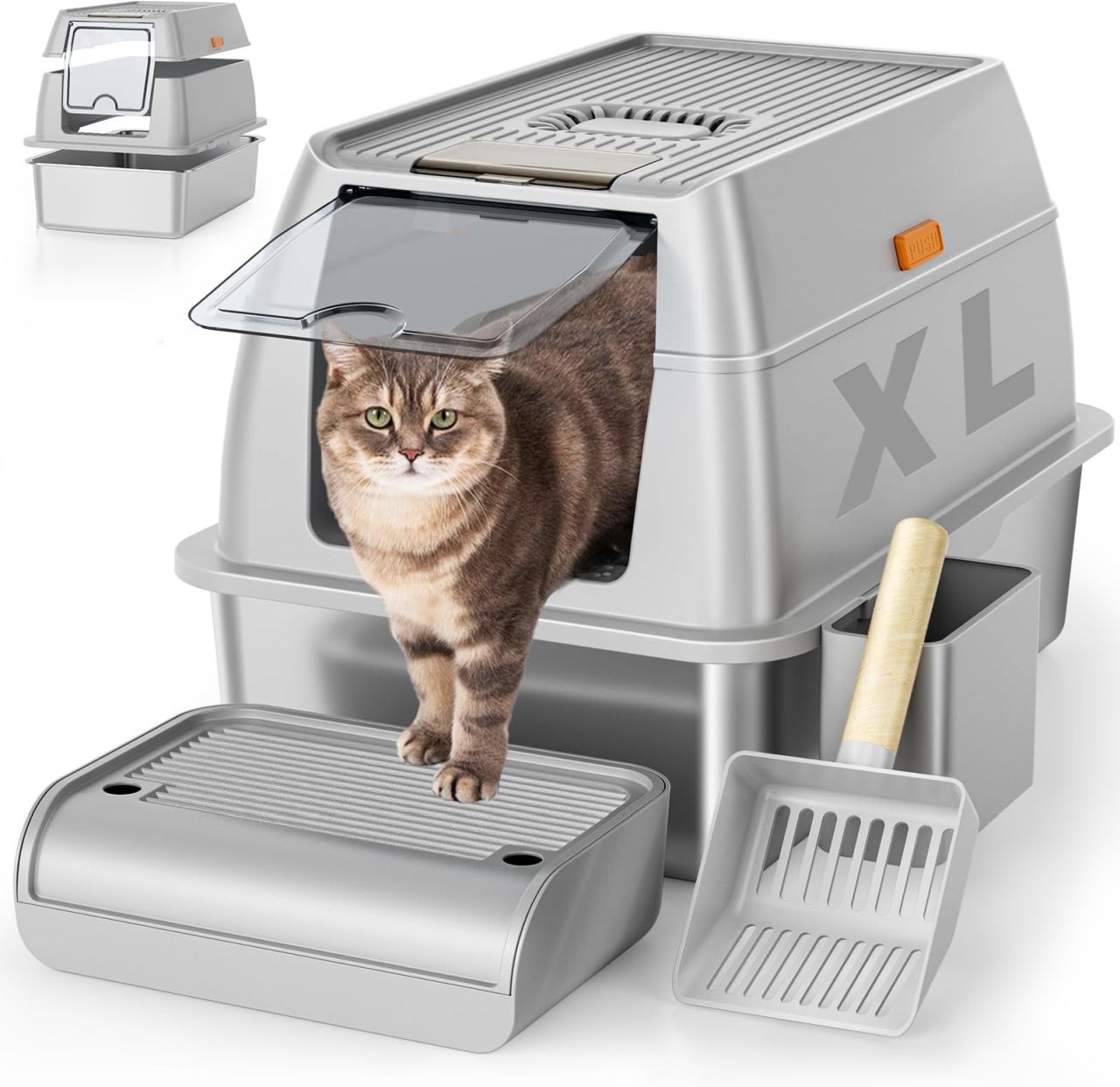 Stainless Steel Cat Litter Box with Lid