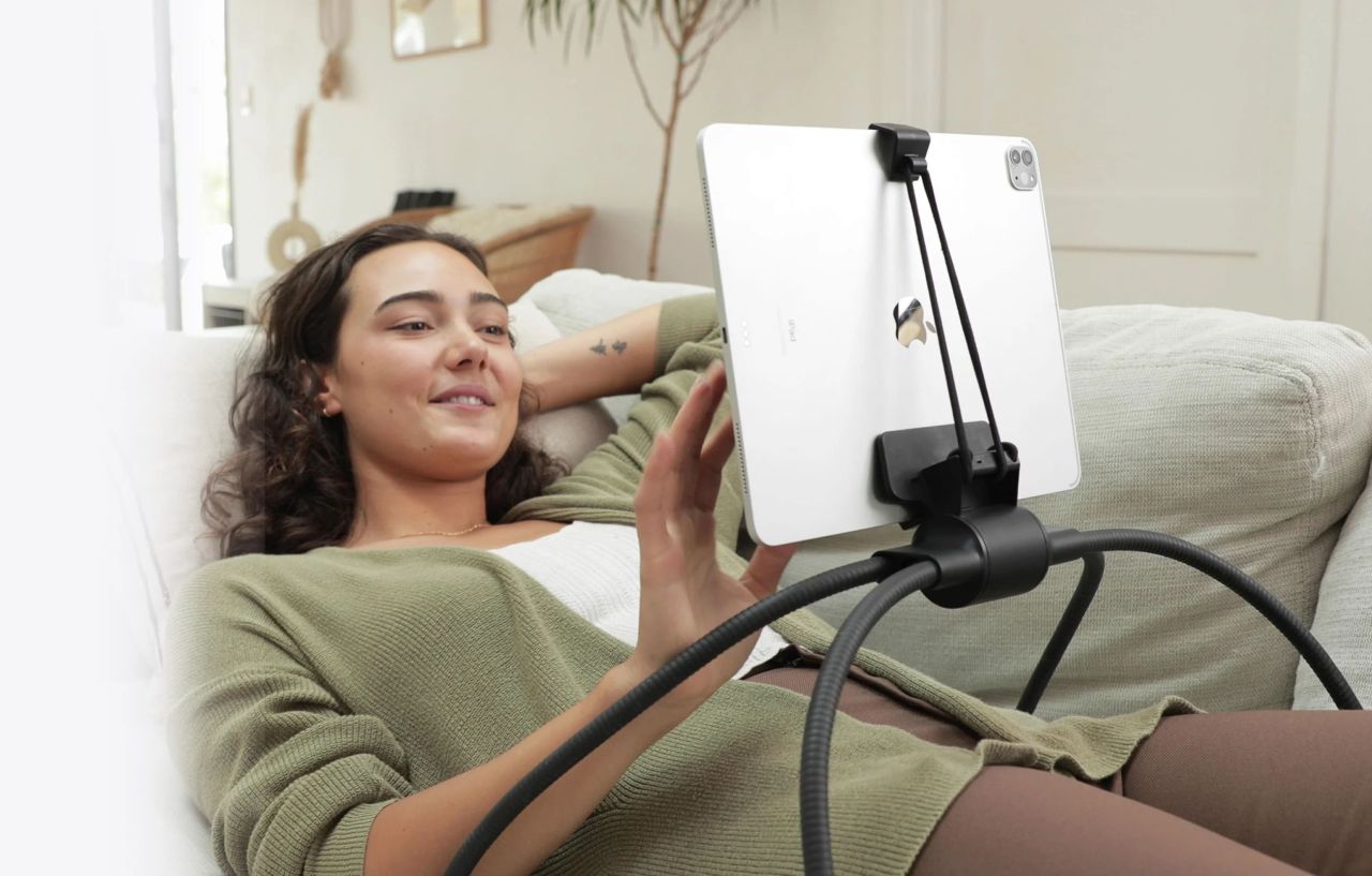 Tablift MaxPro Adjustable Tablet Holder with five-angle tilt mechanism