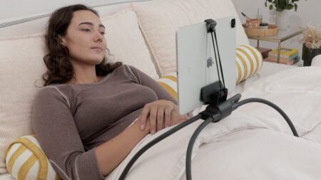 Tablift MaxPro Adjustable Tablet Holder with five-angle tilt mechanism