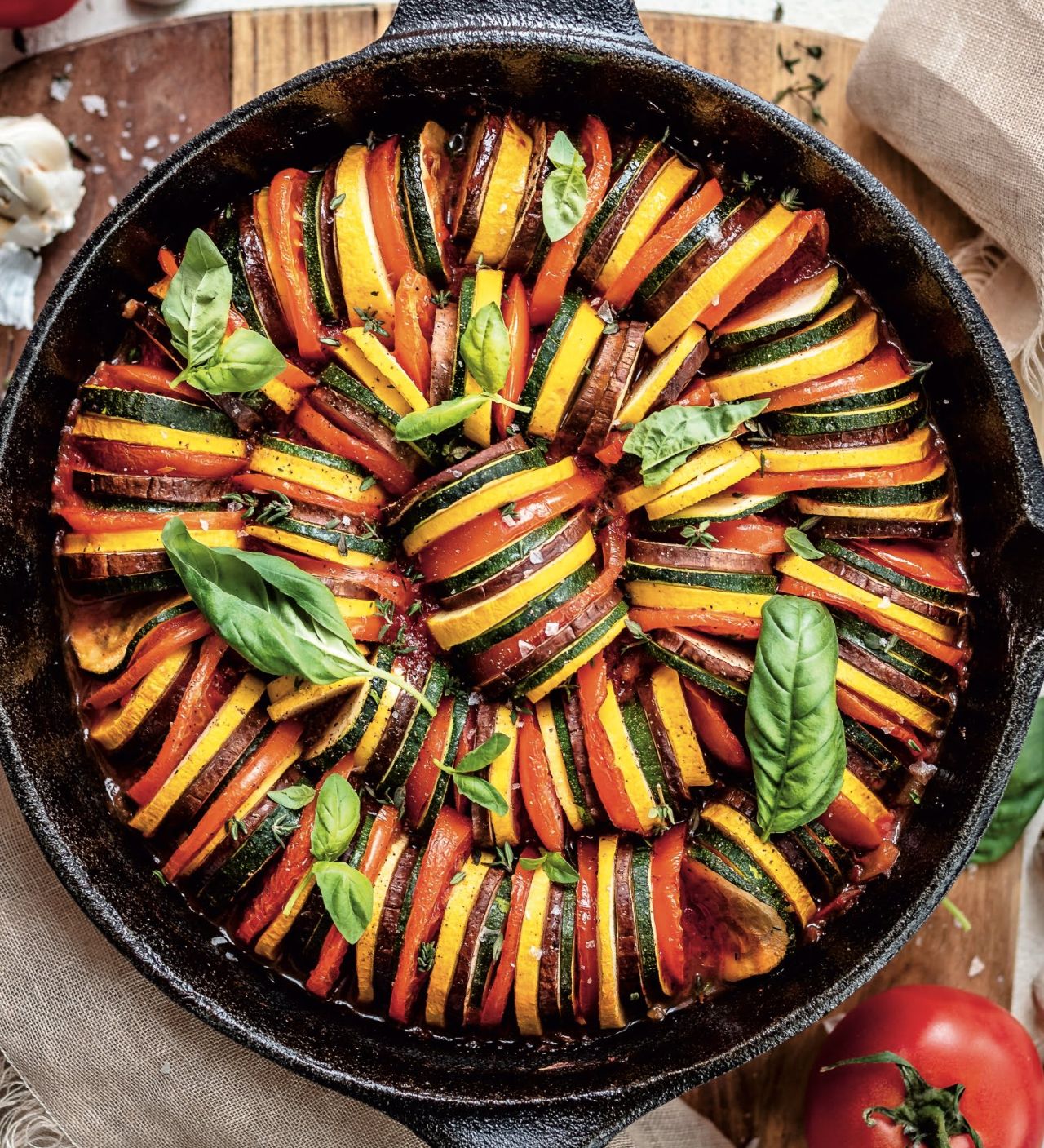 Vegan Father's Day Dinner Ideas - Vegan Summer Rainbow Ratatouille