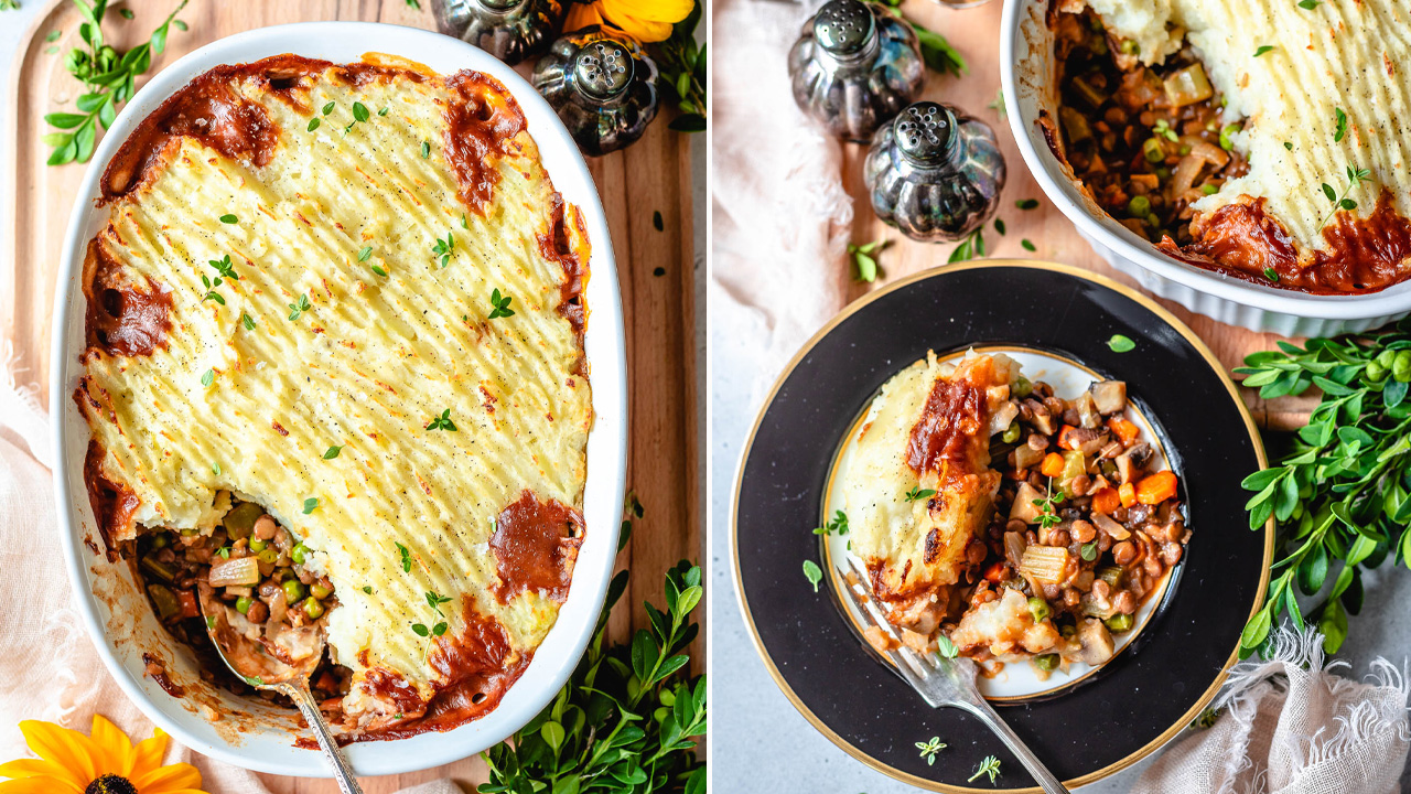 Vegan Shepherd’s Pie with Lentils and Mushrooms