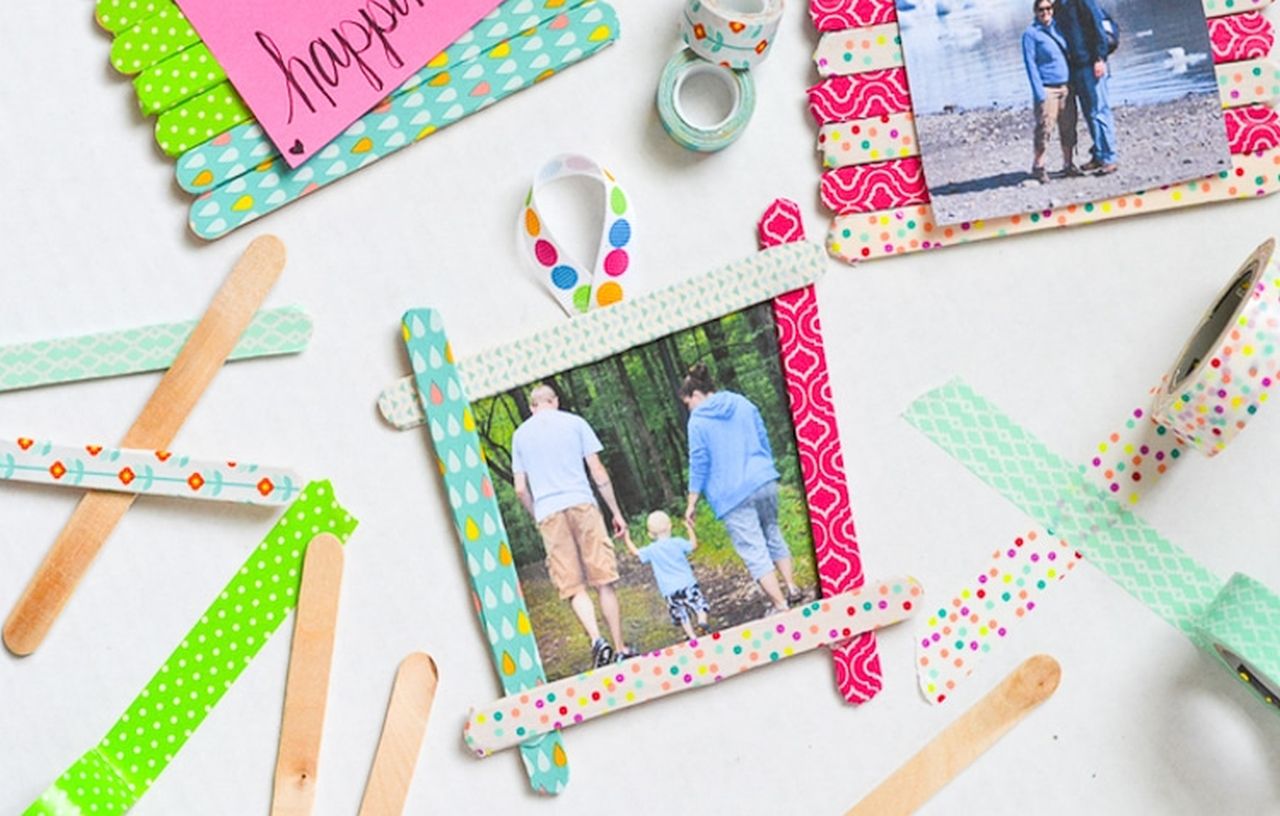Washi Tape Craft Stick Frames