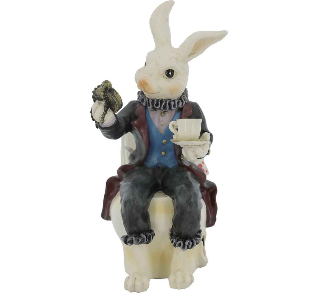 White rabbit on a toilet tabletop décor