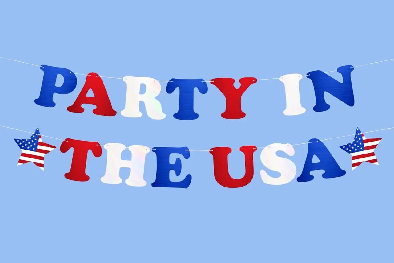 Xo, Fetti Party In The USA Fourth of July Foil Banner