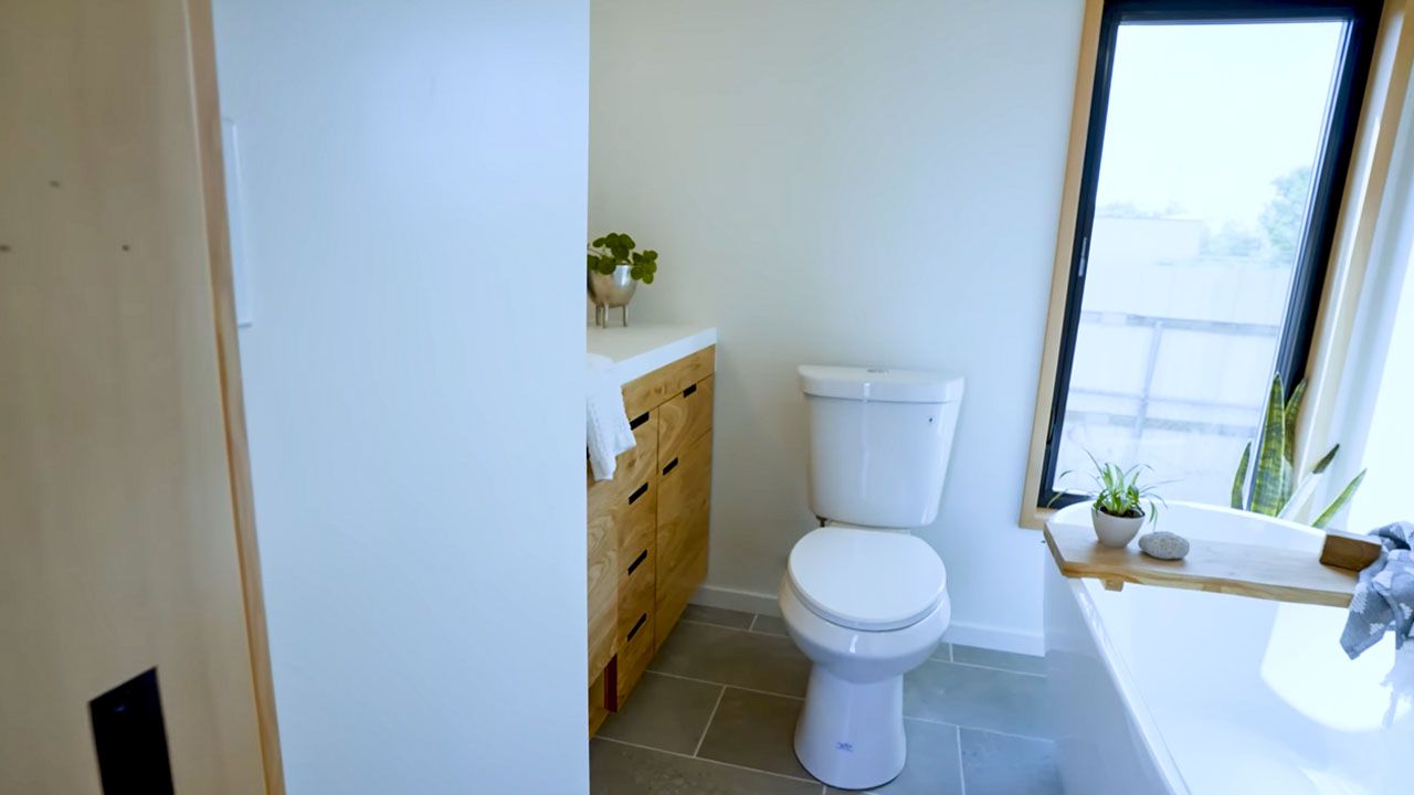 Mega Tiny House by Tru Form Tiny - master bathroom