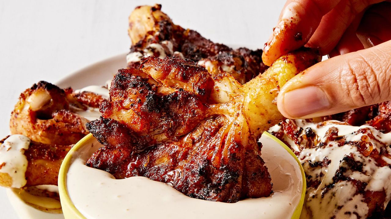 4th of July BBQ Recipes - Butterflied Grilled Chicken Drumsticks